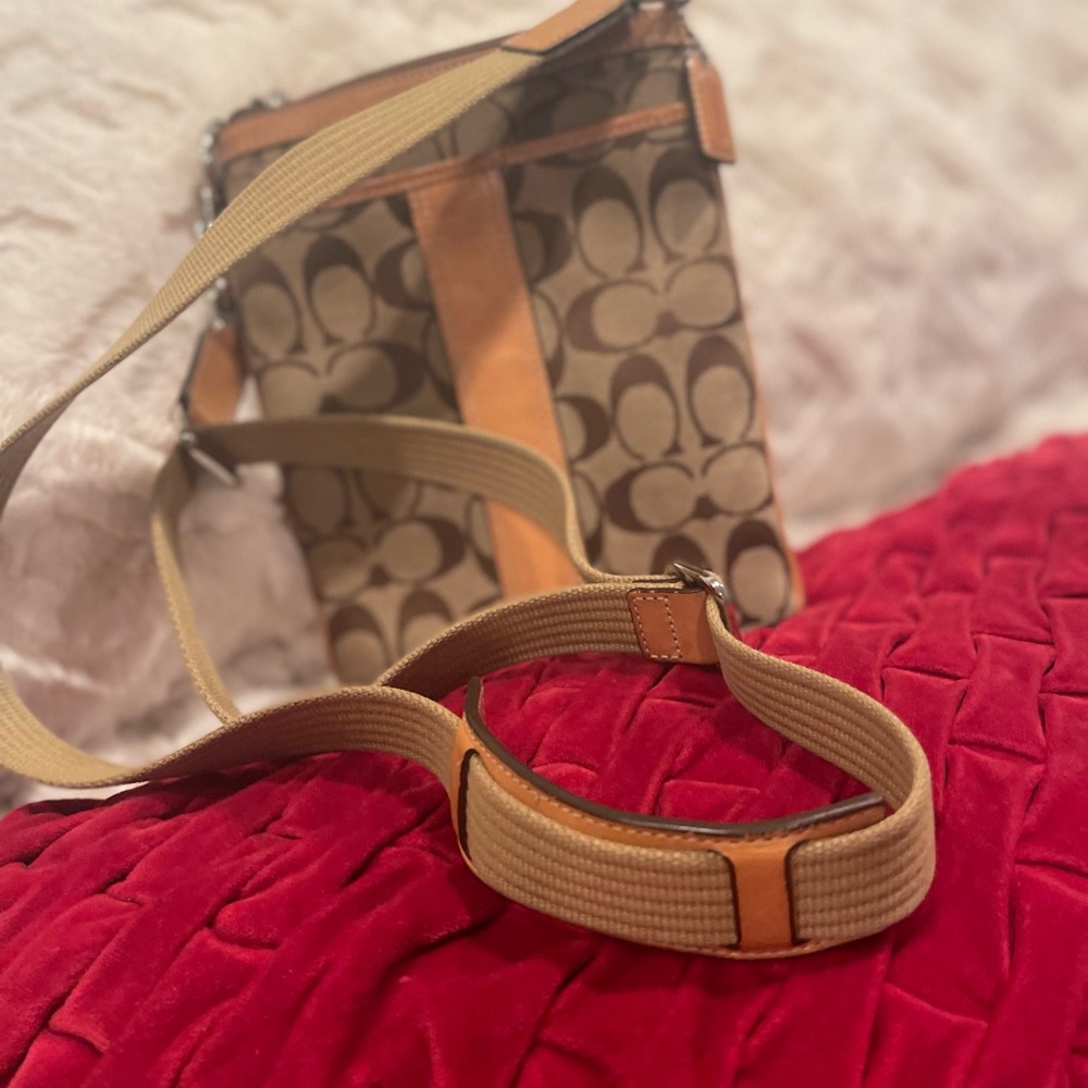 Coach Tan and Brown Crossbody Bag